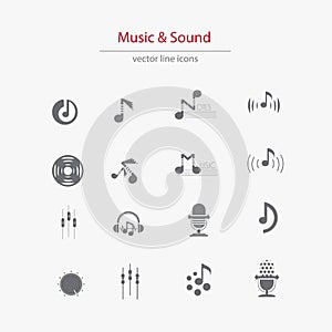 Set of music flat logosÃÅ