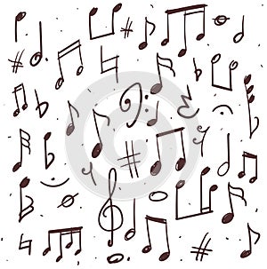 Set of music notes