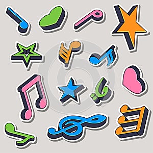 Set of music notes