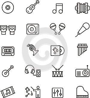 Set of music and sound icons