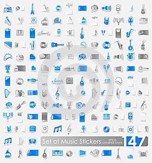 Set of music stickers