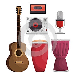 set musical instruments icons