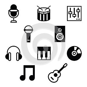 Set of musical instruments. Vector illustration decorative design