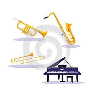 Set of musical instruments photo