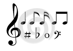 Set of musical note icons