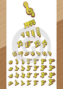 Set of musical notes. Vector illustration decorative background design