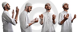 Set of muslim man pray