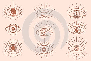 Set of Mystical Boho Design Eyes