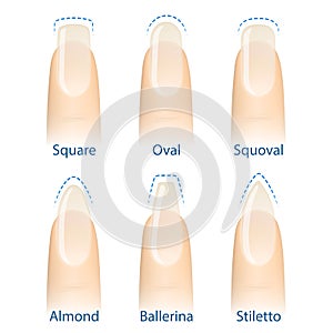 Set of nails shapes