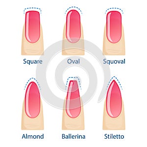 Set of nails shapes