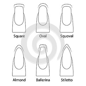 Set of nails shapes photo