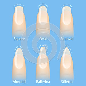 Set of nails shapes photo