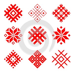 Set of national belarus ornament. Slavic ethnic pattern. photo