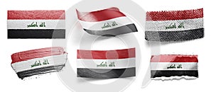 Set of the national flag of Iraq on a white background