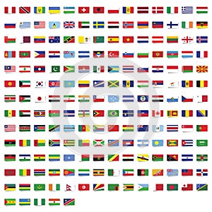 Set of national flags of the world