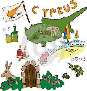 The set of national profile of the Cyprus photo