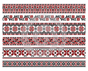 Set of national ukrainian pattern or cross stitch photo