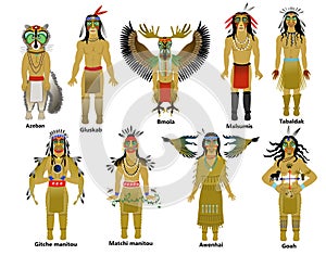 A set of Native American gods