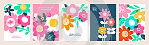 Set of natural and floral vector illustrations.