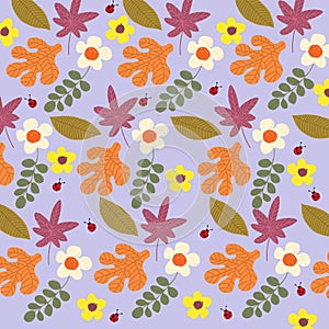 set natural flower pattern background five