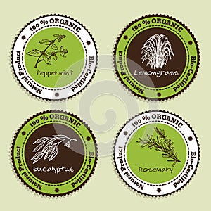 Set of Natural Organic Product badges