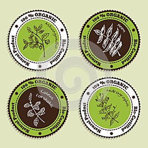 Set of Natural Organic Product badges