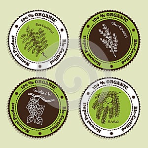 Set of Natural Organic Product badges