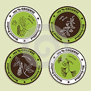 Set of Natural Organic Product badges