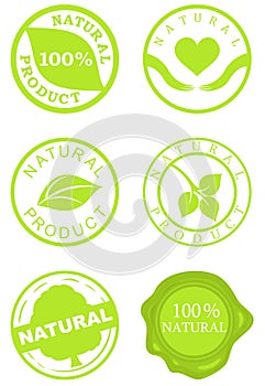 Set of natural product stamps