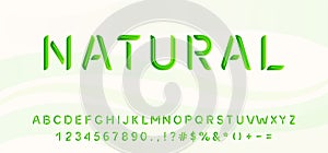 Set of natural style green font