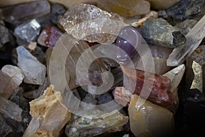 Set of natural various mineral gemstones