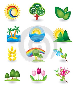 Set of nature design elements