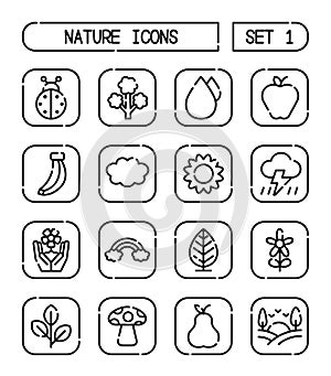 Set Of Nature And Environment Icons