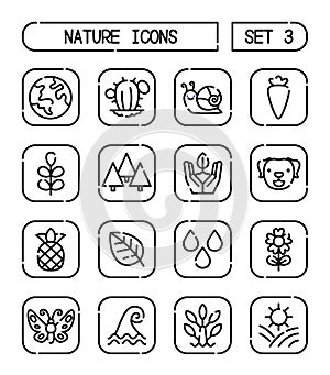 Set Of Nature And Environment Icons