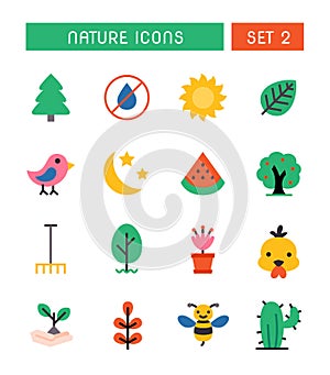 Set Of Nature And Environment Icons