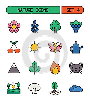 Set Of Nature And Environment Icons
