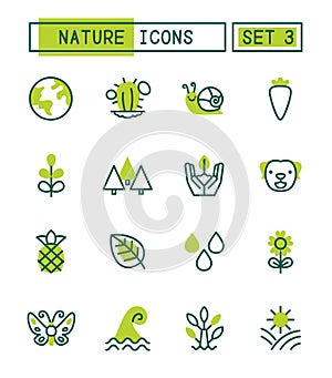 Set Of Nature And Environment Icons