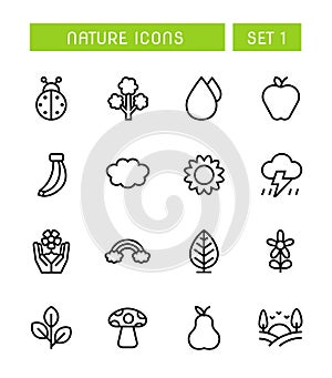 Set Of Nature And Environment Icons