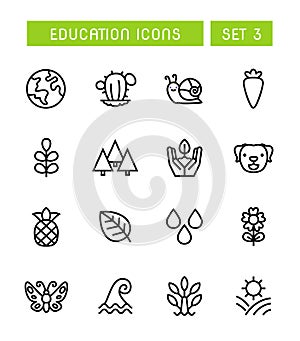 Set Of Nature And Environment Icons