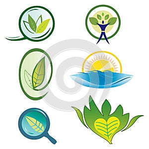 Set Nature Icons - Foliage Elements