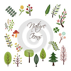 set of nature icons. Vector illustration decorative design