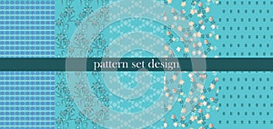 Set nature seamless patterns. pattern swatches included for coreldraw user,