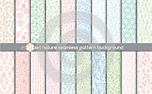 Set nature seamless patterns.pattern swatches included for illustrator user, photo