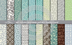 Set nature seamless patterns. pattern swatches included for illustrator user photo