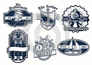 Set of nautical badge design