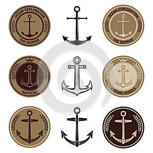 Set of the nautical labels