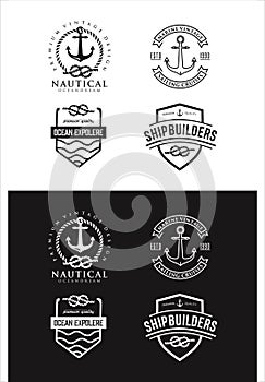 Set Of Nautical Logos, Badges And Labels Royalty Free Cliparts, Vectors, And Stock Illustration . Vintage Nautical Logo