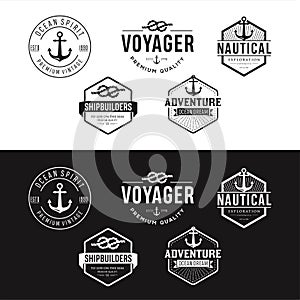 Set Of Nautical Logos, Badges And Labels Royalty Free Cliparts, Vectors, And Stock Illustration . Vintage Nautical Logo Hipster Re