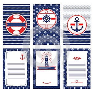 Set of nautical and marine banners and flyers