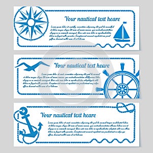 Set of nautical themed banners